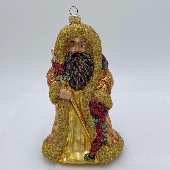 Santa Claus African American Glass Santa Christmas Ornament - Picture 2 of 11